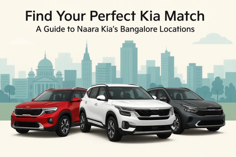 Kia Showroom Bangalore - Naara Kia dealership exterior with cars displayed