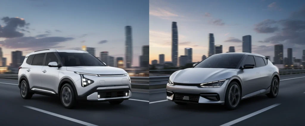 Kia EV6 vs Carens Clavis EV electric comparison
